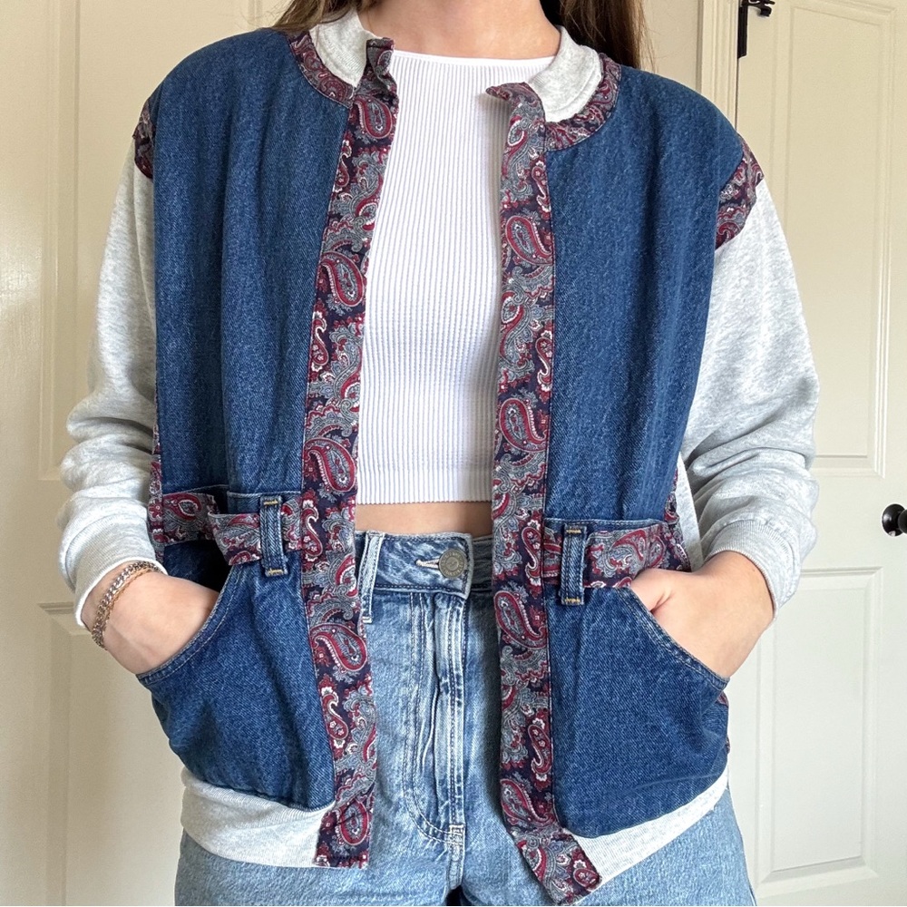 Vintage Fruit of the Loom Jean/Sweatshirt Jacket